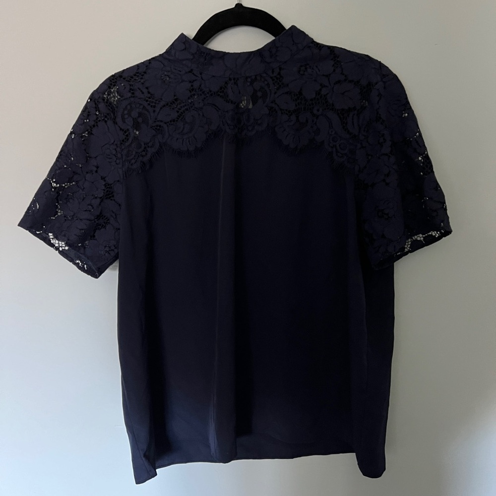 Navy Lace Women's Top